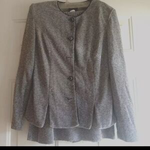 women's Haband Gray Knubby Knit Skirt Suit Size 8